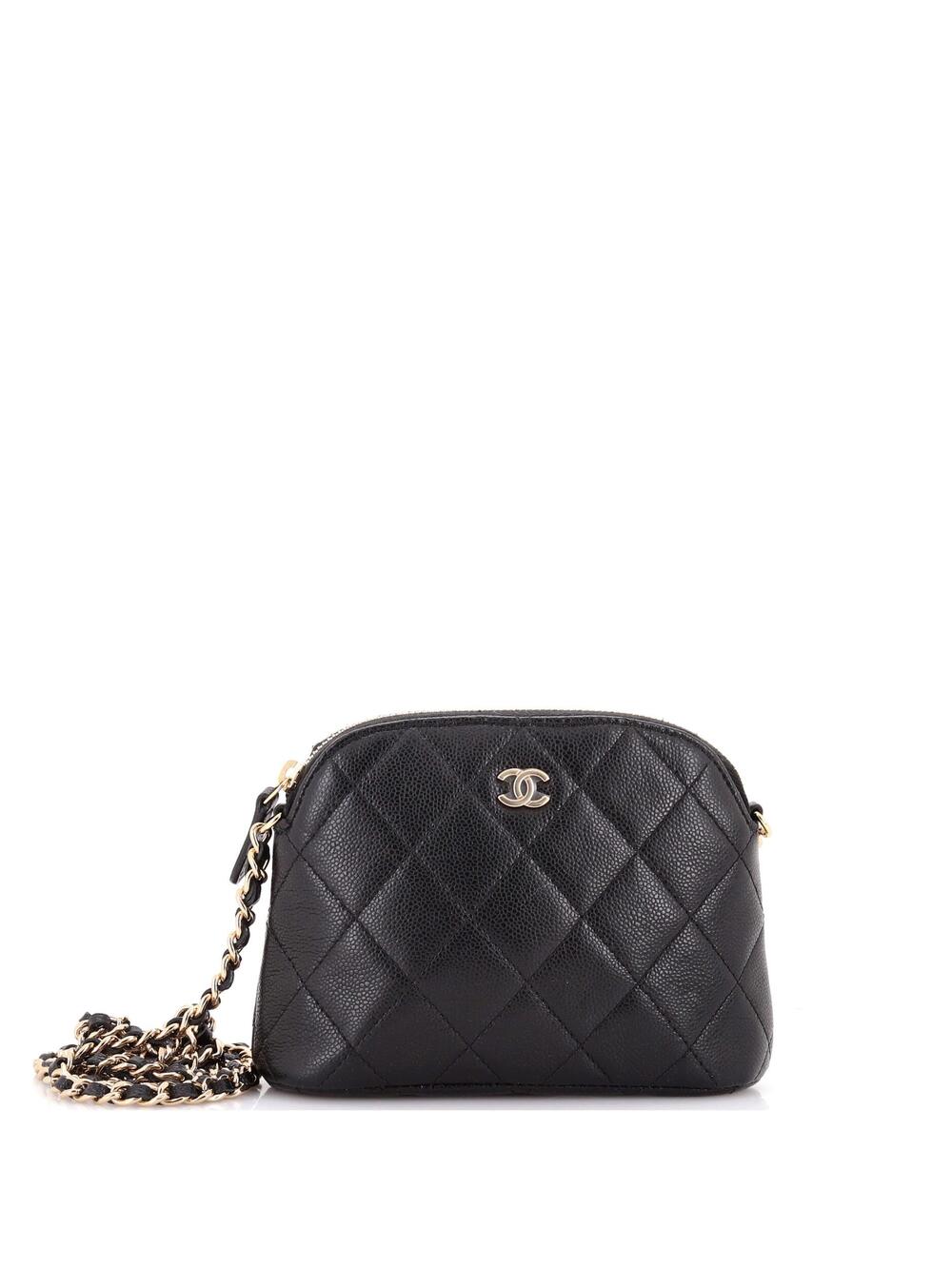 Chanel Cc Dome Zip Clutch With Chain #239860C42B